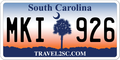 SC license plate MKI926