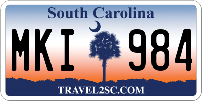 SC license plate MKI984
