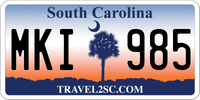 SC license plate MKI985