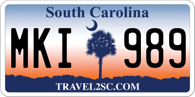 SC license plate MKI989