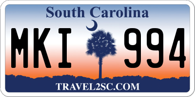 SC license plate MKI994