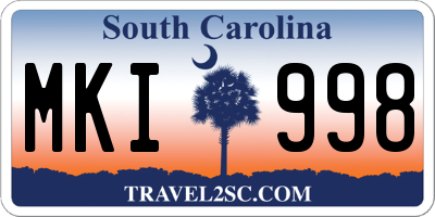 SC license plate MKI998