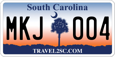 SC license plate MKJ004