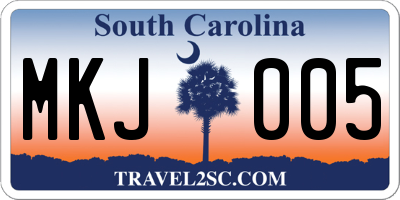 SC license plate MKJ005