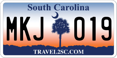 SC license plate MKJ019