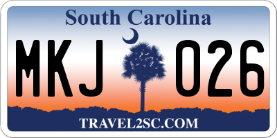 SC license plate MKJ026