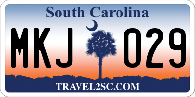 SC license plate MKJ029