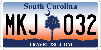 SC license plate MKJ032
