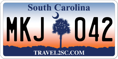 SC license plate MKJ042