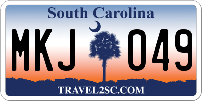 SC license plate MKJ049