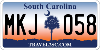 SC license plate MKJ058