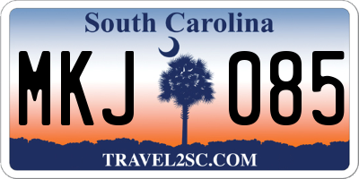 SC license plate MKJ085