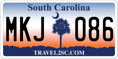 SC license plate MKJ086