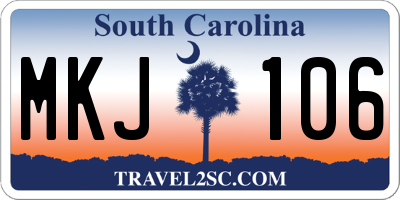 SC license plate MKJ106