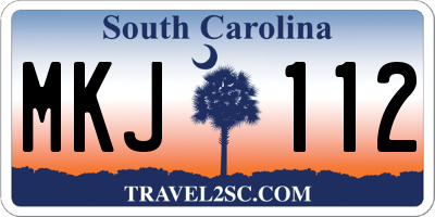 SC license plate MKJ112