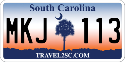 SC license plate MKJ113