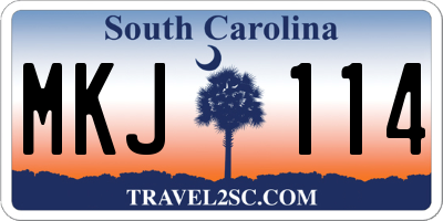 SC license plate MKJ114