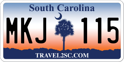 SC license plate MKJ115