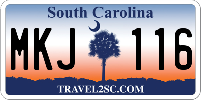 SC license plate MKJ116