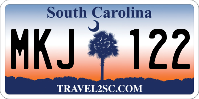 SC license plate MKJ122