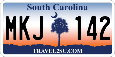SC license plate MKJ142