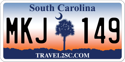 SC license plate MKJ149
