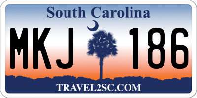 SC license plate MKJ186