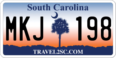 SC license plate MKJ198