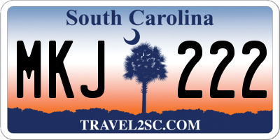 SC license plate MKJ222