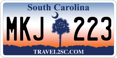 SC license plate MKJ223