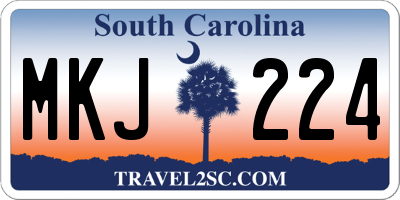 SC license plate MKJ224
