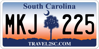 SC license plate MKJ225