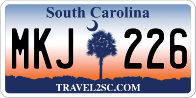 SC license plate MKJ226