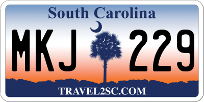 SC license plate MKJ229