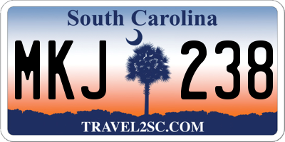 SC license plate MKJ238