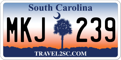SC license plate MKJ239