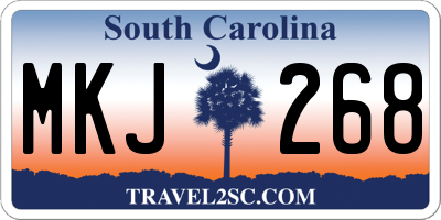 SC license plate MKJ268