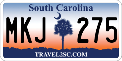 SC license plate MKJ275