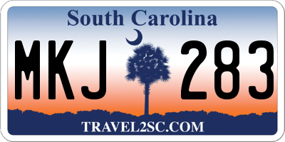 SC license plate MKJ283