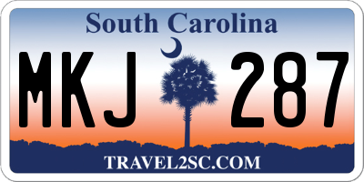 SC license plate MKJ287