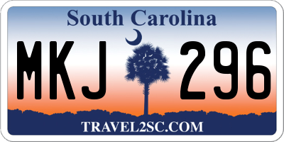 SC license plate MKJ296