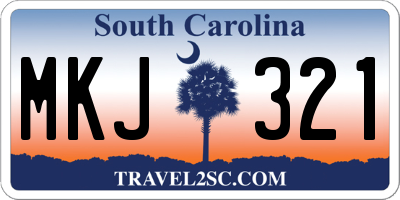 SC license plate MKJ321