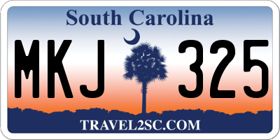 SC license plate MKJ325