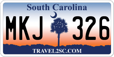 SC license plate MKJ326