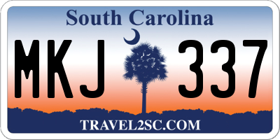 SC license plate MKJ337