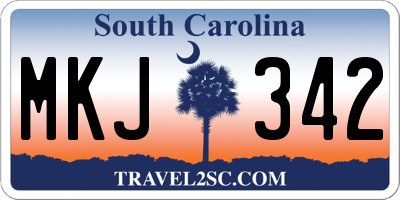 SC license plate MKJ342
