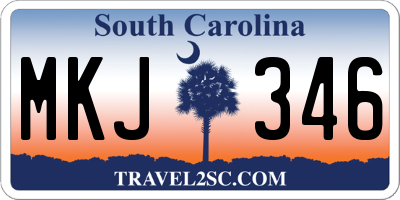 SC license plate MKJ346