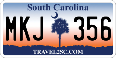 SC license plate MKJ356