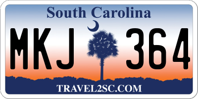 SC license plate MKJ364