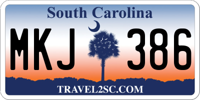 SC license plate MKJ386
